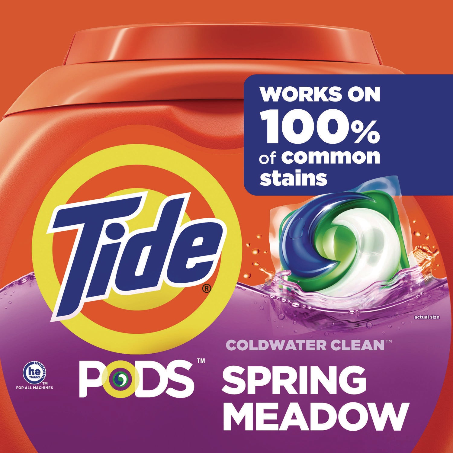 PODS Laundry Detergent, HE Compatible, Spring Meadow, 57 Oz Tub, 76 Pacs/Tub