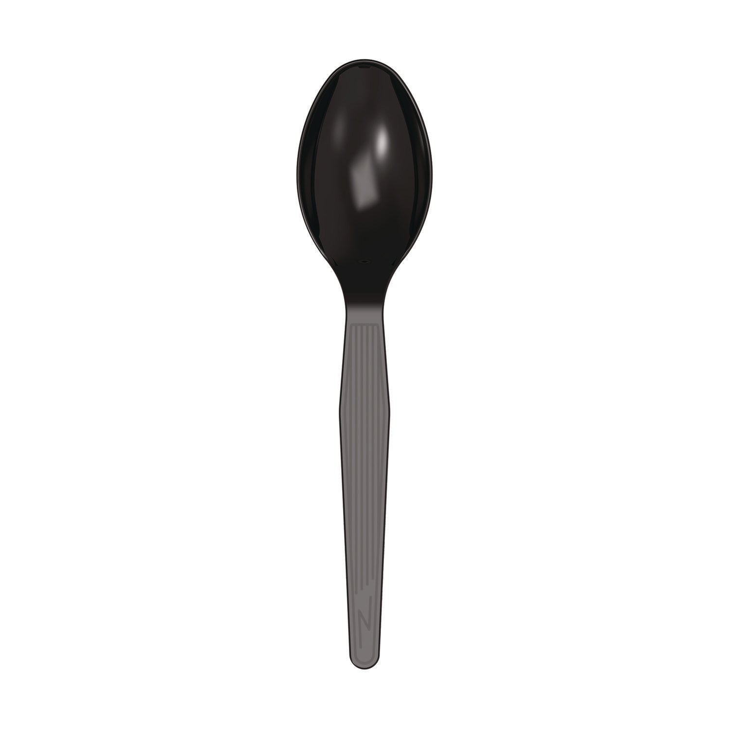 Mediumweight Polystyrene Wrapped Cutlery, Spoon, Plastic, Black, 1,000/Carton