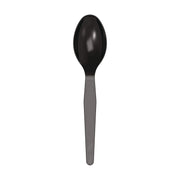 Mediumweight Polystyrene Wrapped Cutlery, Spoon, Plastic, Black, 1,000/Carton