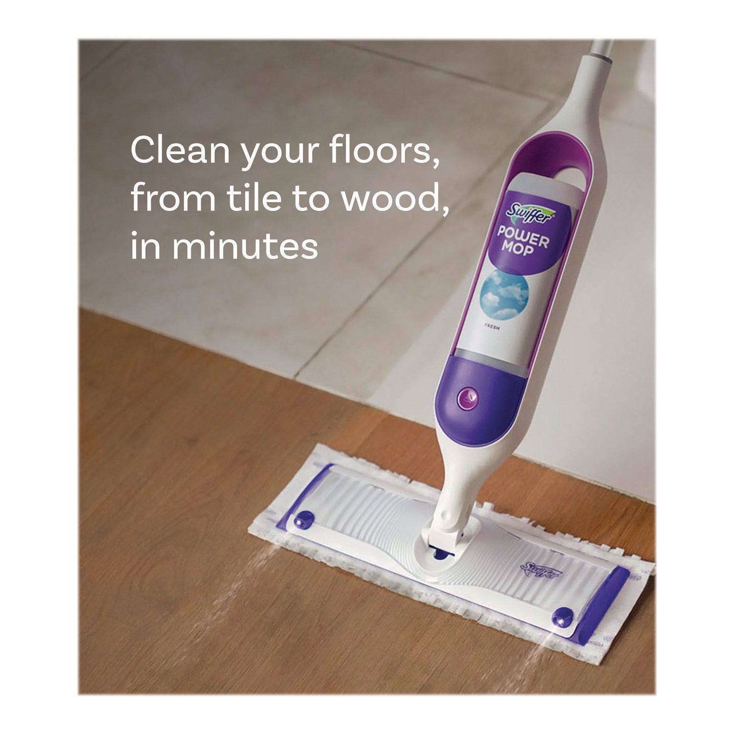 Swiffer PowerMop Mopping Pads, Purple, 5 Pads per Box