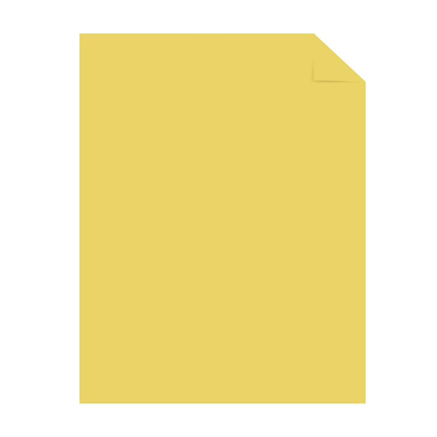 Color Cardstock -"Punchy Pastels" Assortment, 65 lb Cover Weight, 8.5 x 11, Lively Lemon, 100/Pack