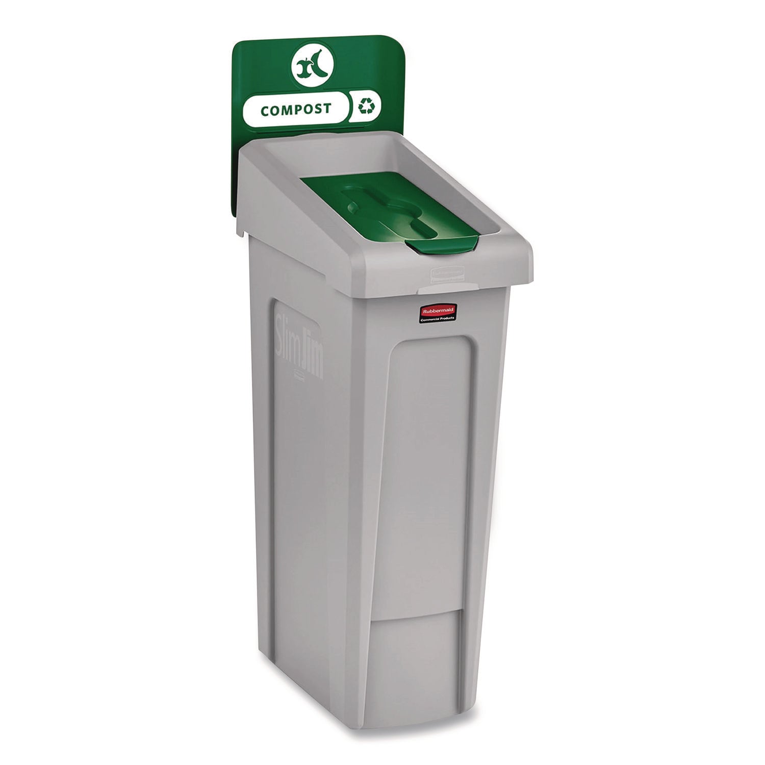 23 gal Capacity - For Commercial - Durable, Recyclable - 40.2" Height x 12" Width x 15.2" Depth - Resin - Gray, Green - 1 Each