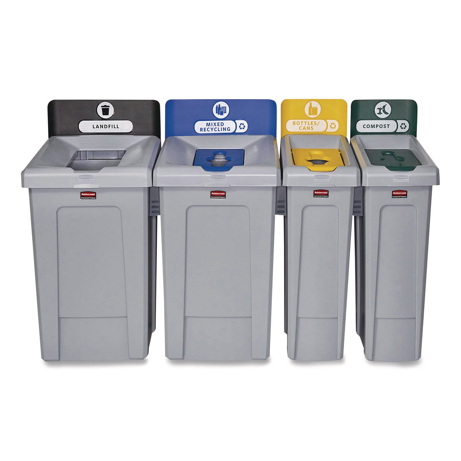 23 gal Capacity - For Commercial - Durable, Recyclable - 40.2" Height x 12" Width x 15.2" Depth - Resin - Gray, Green - 1 Each