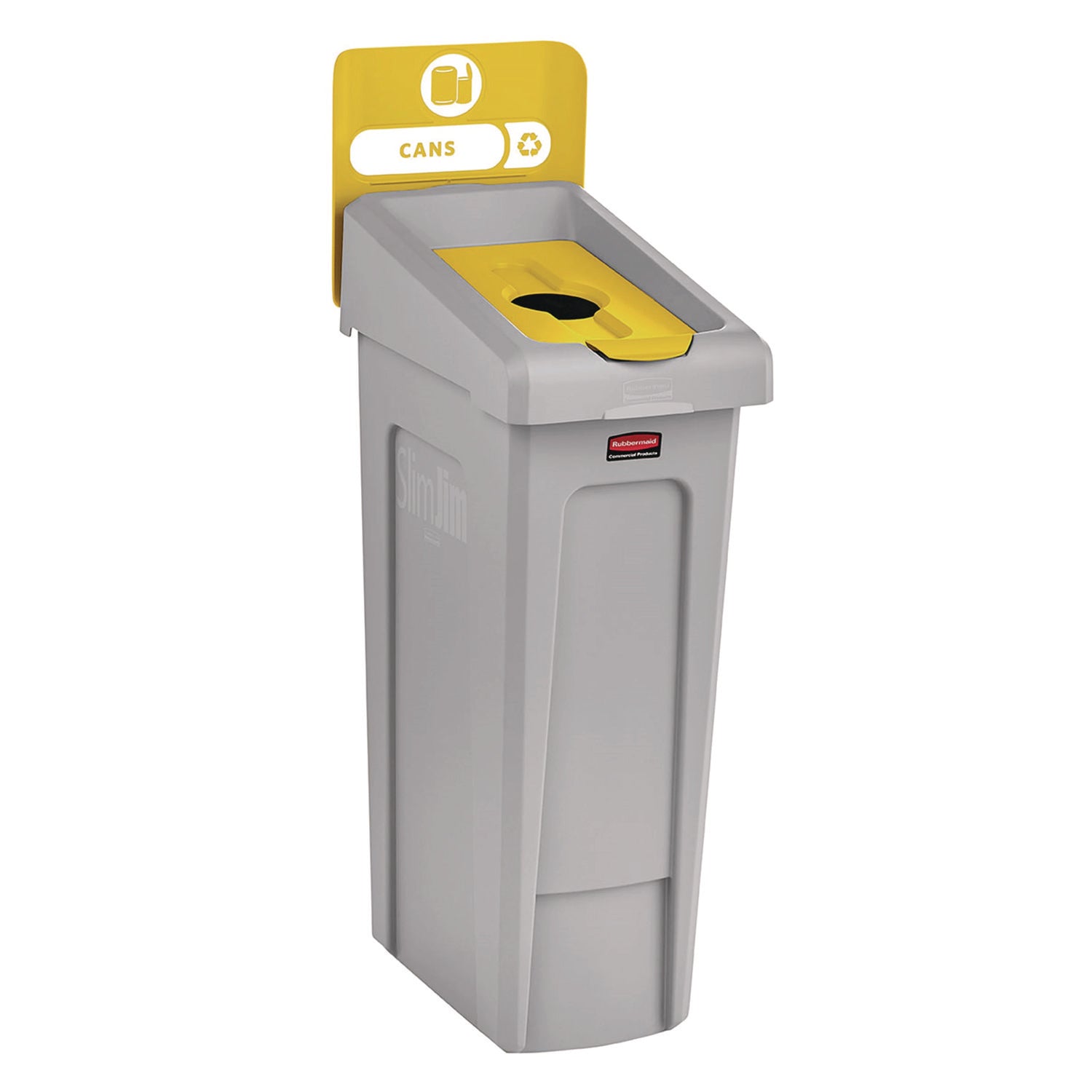 23 gal Capacity - For Commercial - Durable, Recyclable - 40.2" Height x 12" Width x 15.2" Depth - Resin - Gray, Yellow - 1 Each