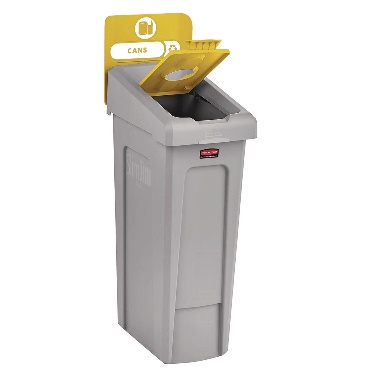 23 gal Capacity - For Commercial - Durable, Recyclable - 40.2" Height x 12" Width x 15.2" Depth - Resin - Gray, Yellow - 1 Each