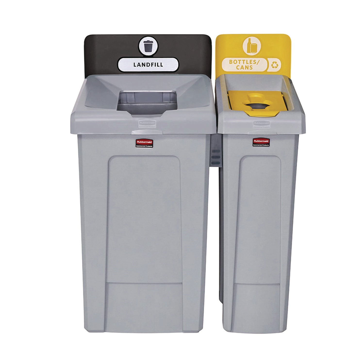 23 gal Capacity - For Commercial - Durable, Recyclable - 40.2" Height x 12" Width x 15.2" Depth - Resin - Gray, Yellow - 1 Each