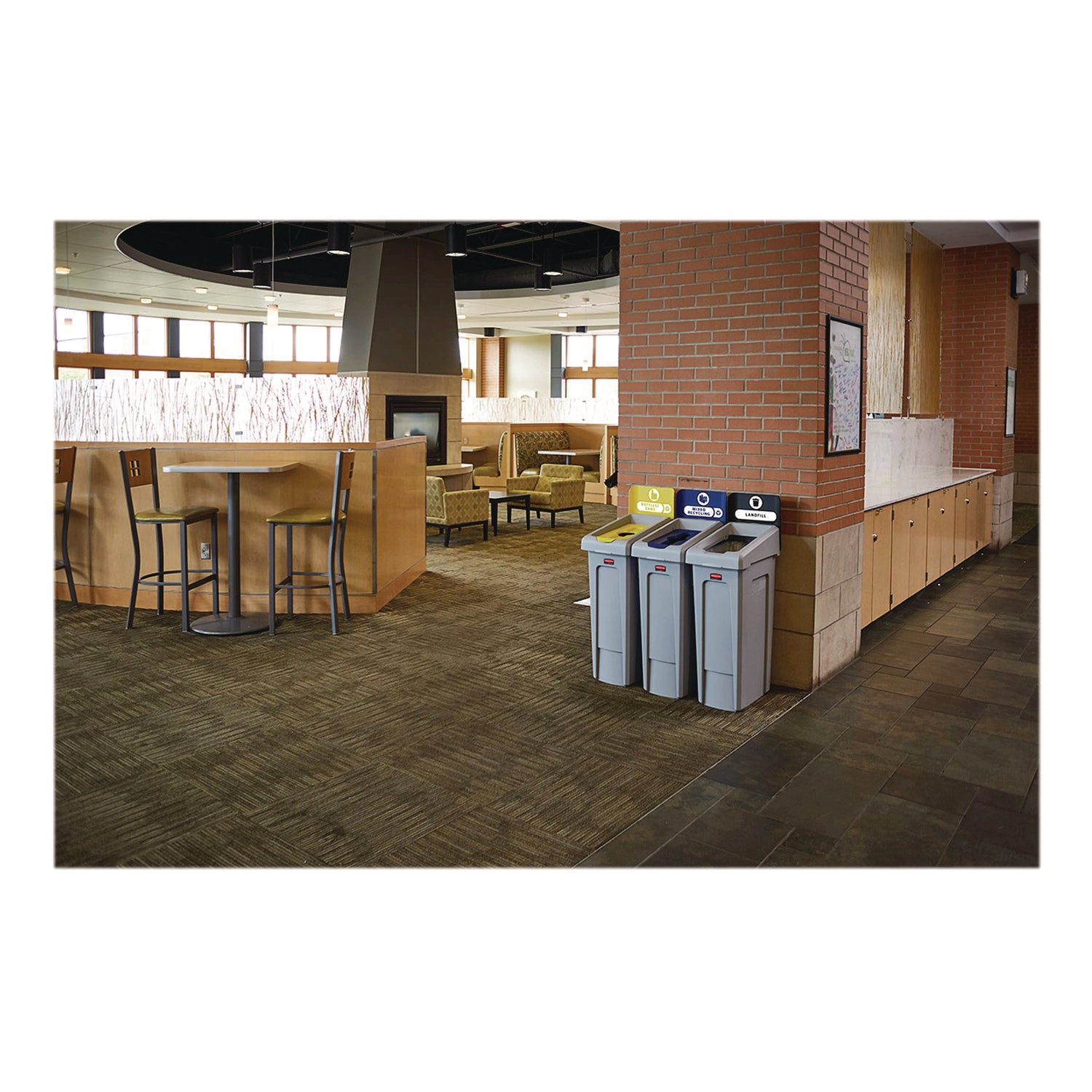 23 gal Capacity - For Commercial - Durable, Recyclable - 40.2" Height x 12" Width x 15.2" Depth - Resin - Gray, Yellow - 1 Each