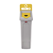 23 gal Capacity - For Commercial - Durable, Recyclable - 40.2" Height x 12" Width x 15.2" Depth - Resin - Gray, Yellow - 1 Each