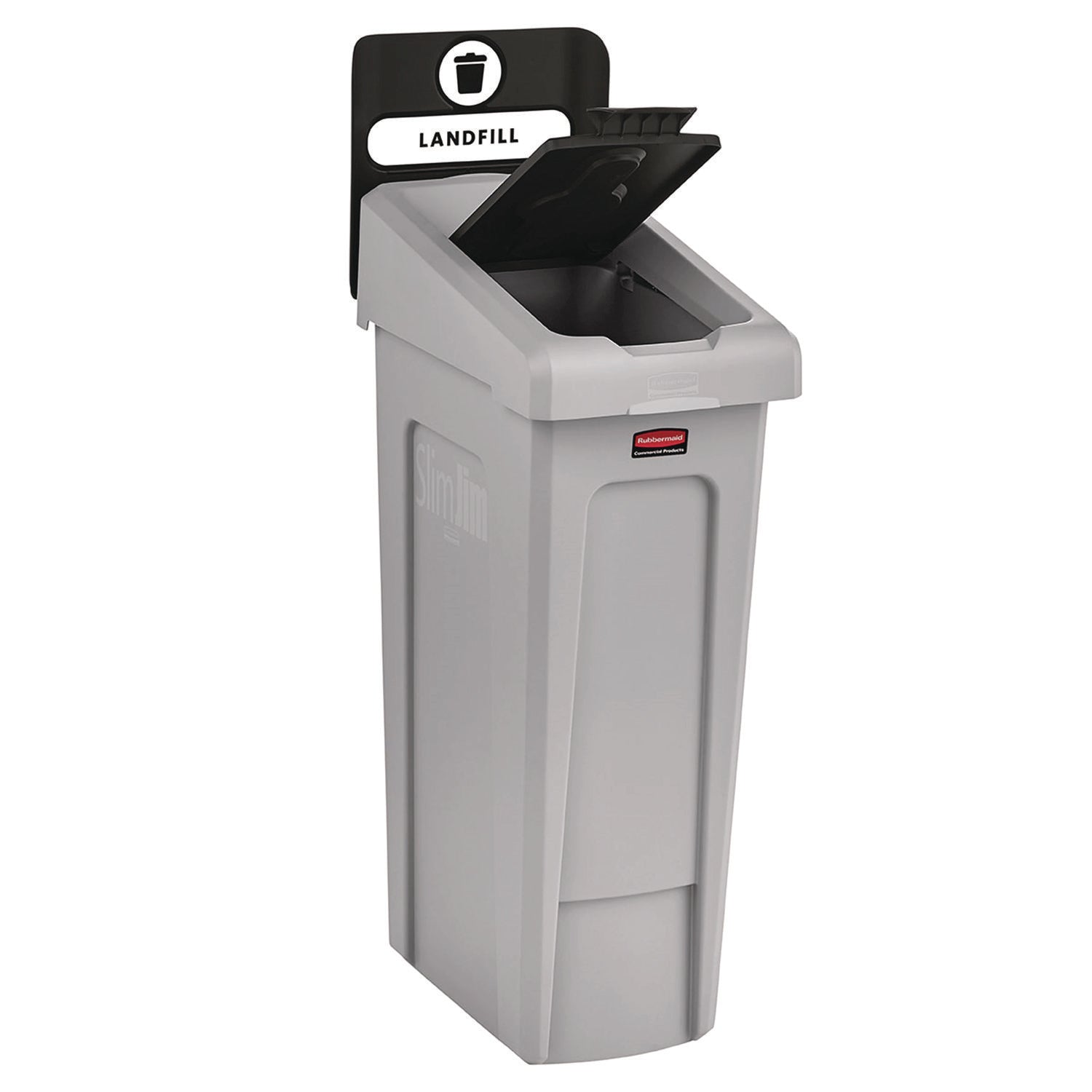 23 gal Capacity - For Commercial - Durable, Recyclable - 40.2" Height x 12" Width x 15.2" Depth - Resin - Gray, Black - 1 Each