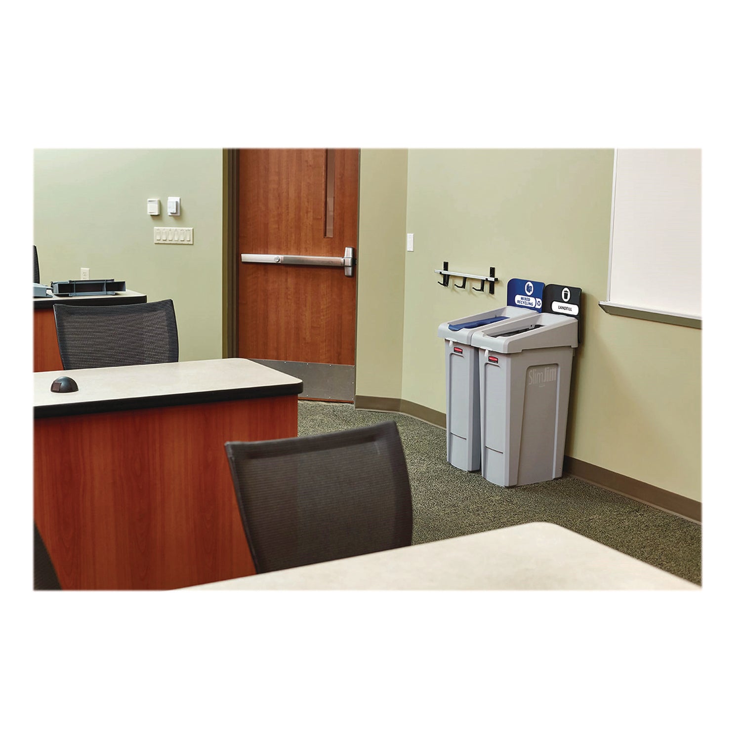 23 gal Capacity - For Commercial - Durable, Recyclable - 40.2" Height x 12" Width x 15.2" Depth - Resin - Gray, Black - 1 Each