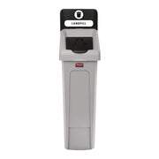 23 gal Capacity - For Commercial - Durable, Recyclable - 40.2" Height x 12" Width x 15.2" Depth - Resin - Gray, Black - 1 Each