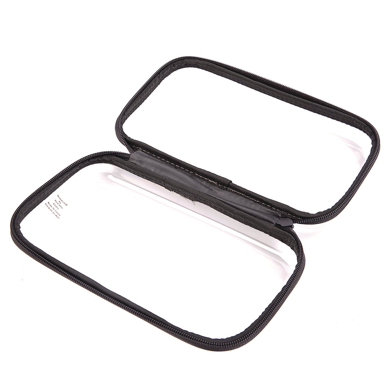 Pencil Pouch, 9.25" X 2.17" X 5.12", Clear/Black