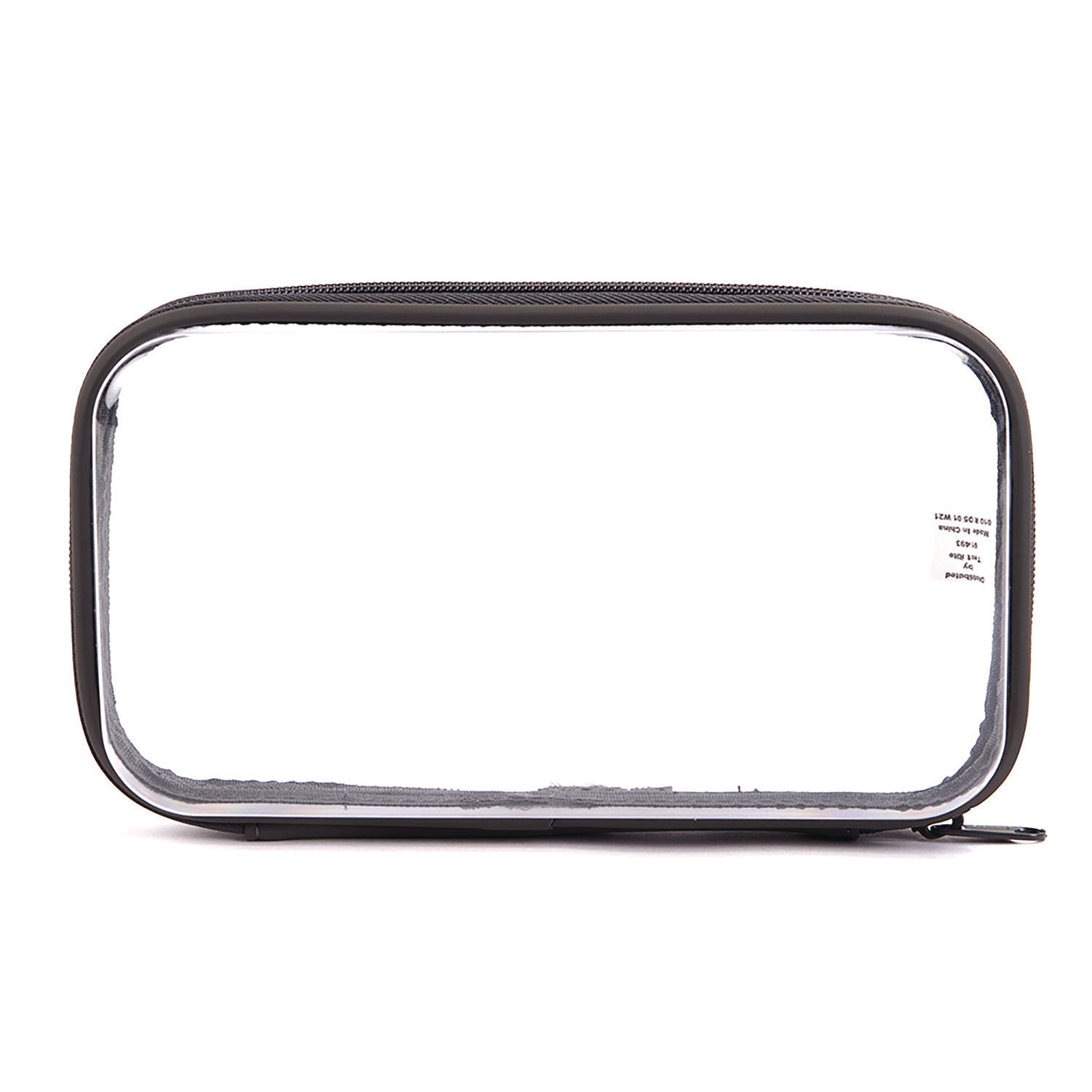 Pencil Pouch, 9.25" X 2.17" X 5.12", Clear/Black
