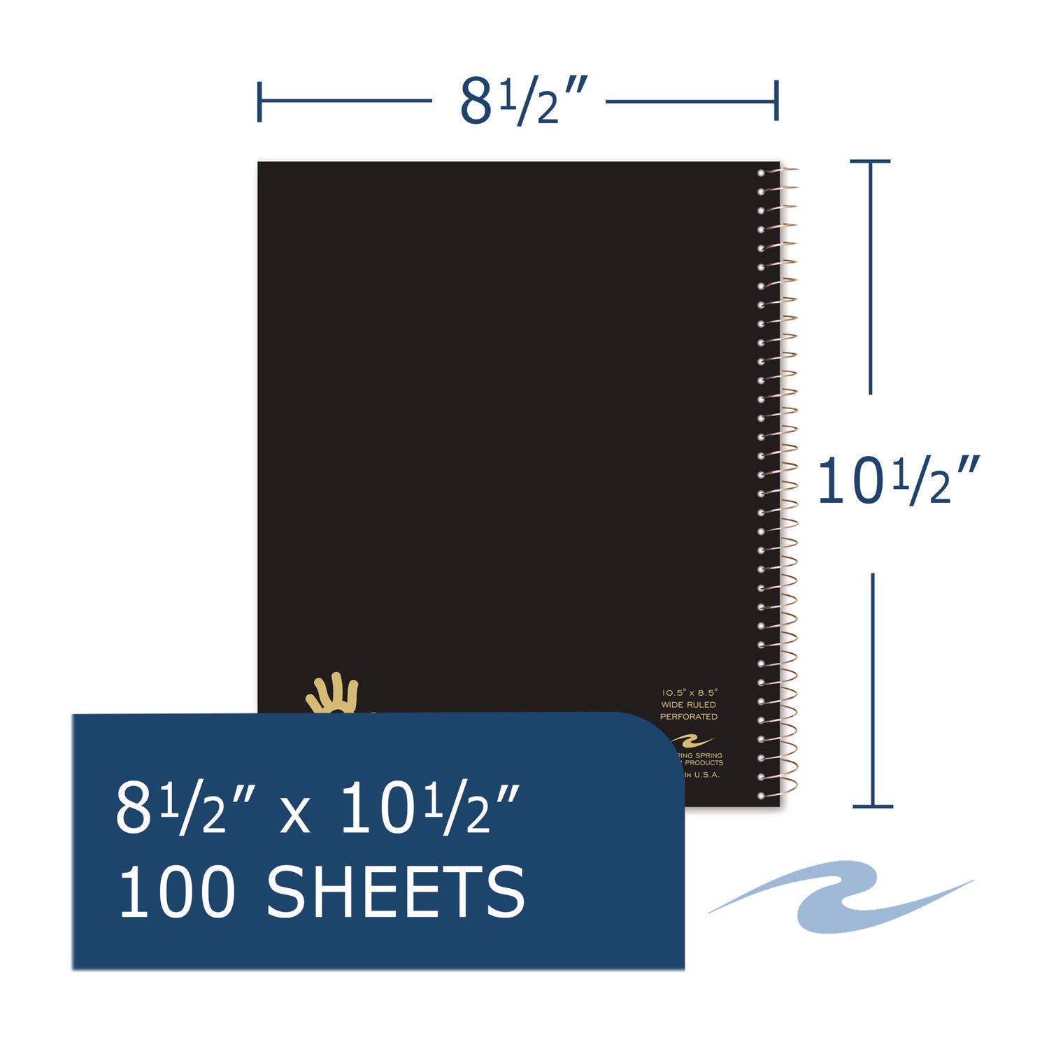 Lefty Notebook, 1-Subject, Wide/Legal Rule, Randomly Assorted Cover Color, (100) 10.5 x 8.5 Sheets