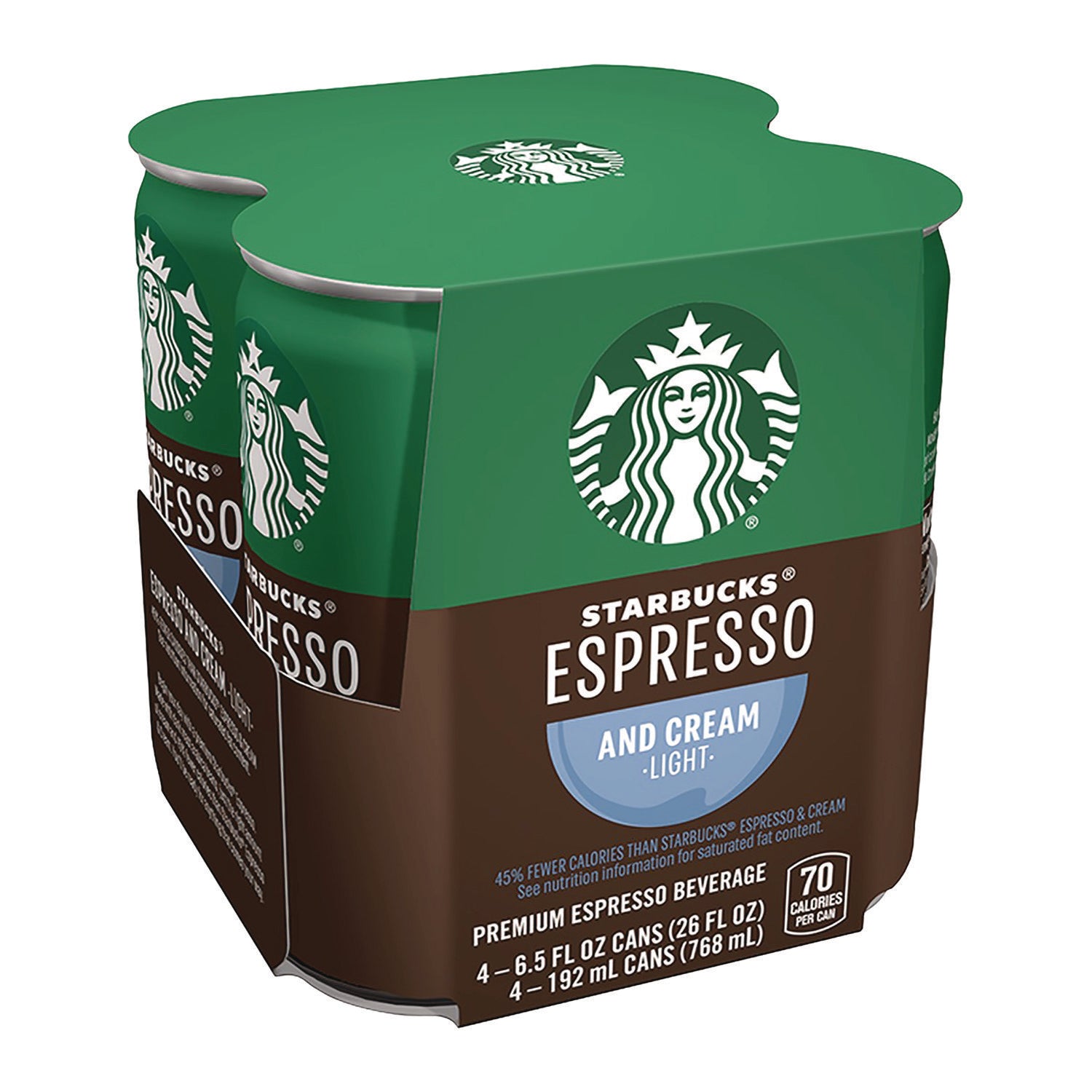 Cold Brew Coffee, Espresso and Cream Light, 6.5 oz Can, 24/Carton