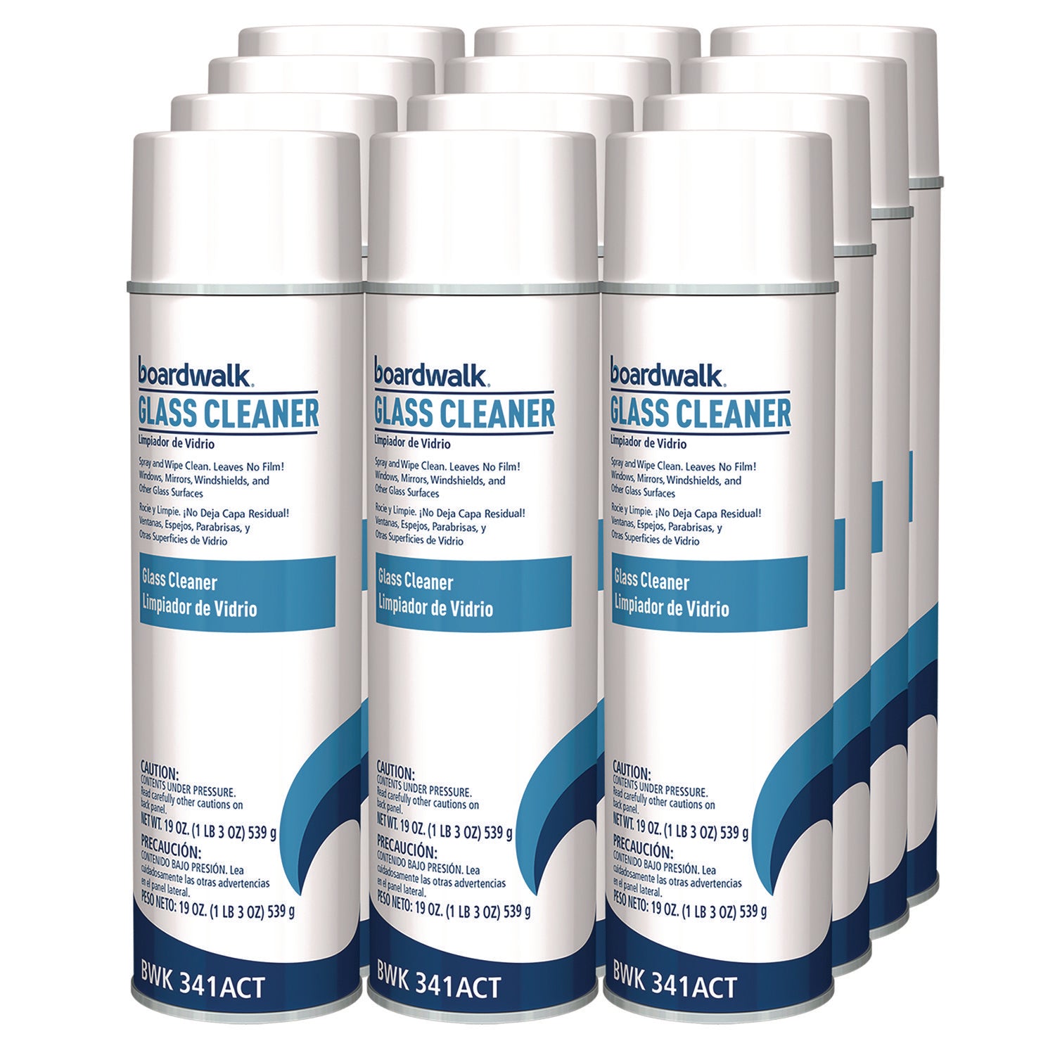 Heavy-Duty Glass Cleaner, Sweet Scent, 19 oz Aerosol Spray, 12/Carton