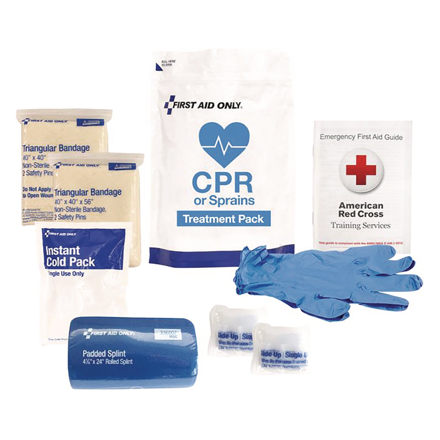 9-Piece CPR and Sprains Treatment Pack, 9 Pieces, Resealable Plastic Bag