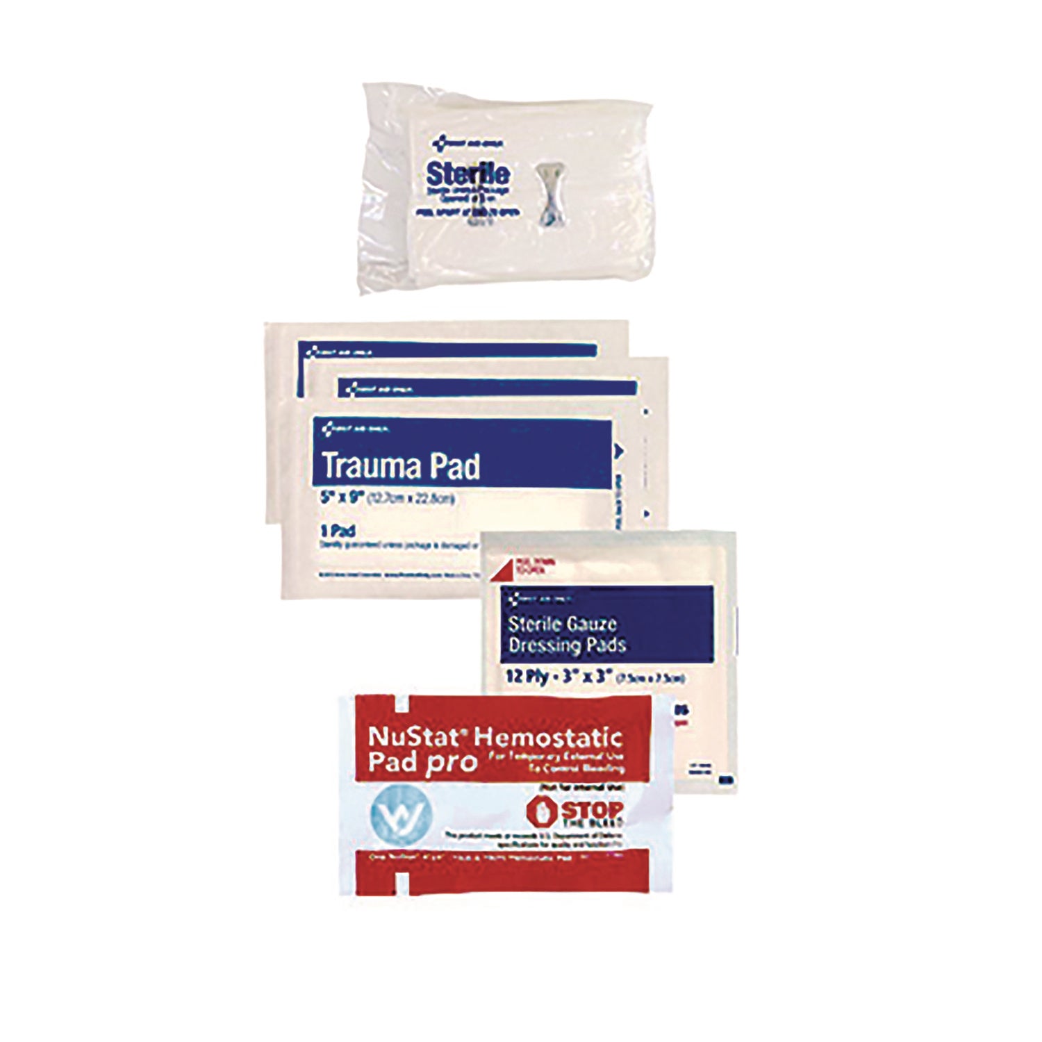 12-Piece Bleeding Control Treatment Pack, 12 Pieces, Resealable Plastic Bag