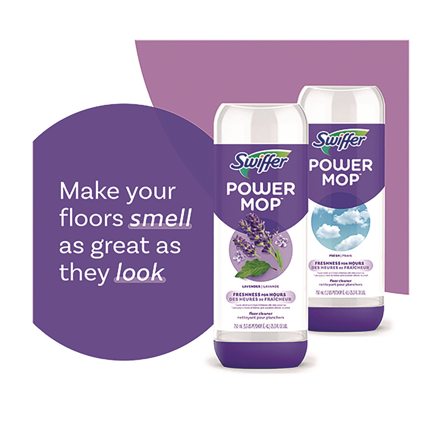 Swiffer PowerMop Mopping Pads, Purple, 5 Pads per Box