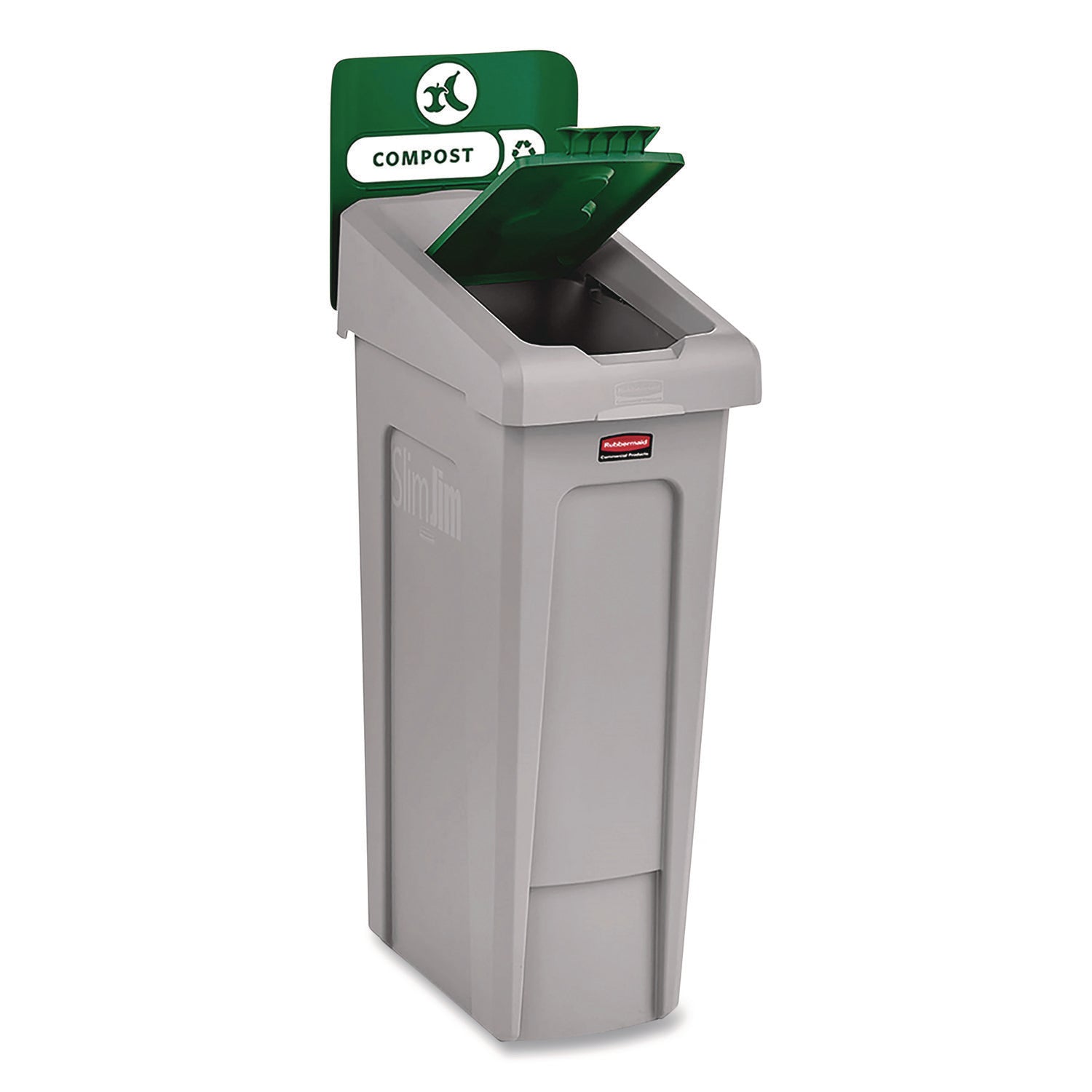 23 gal Capacity - For Commercial - Durable, Recyclable - 40.2" Height x 12" Width x 15.2" Depth - Resin - Gray, Green - 1 Each