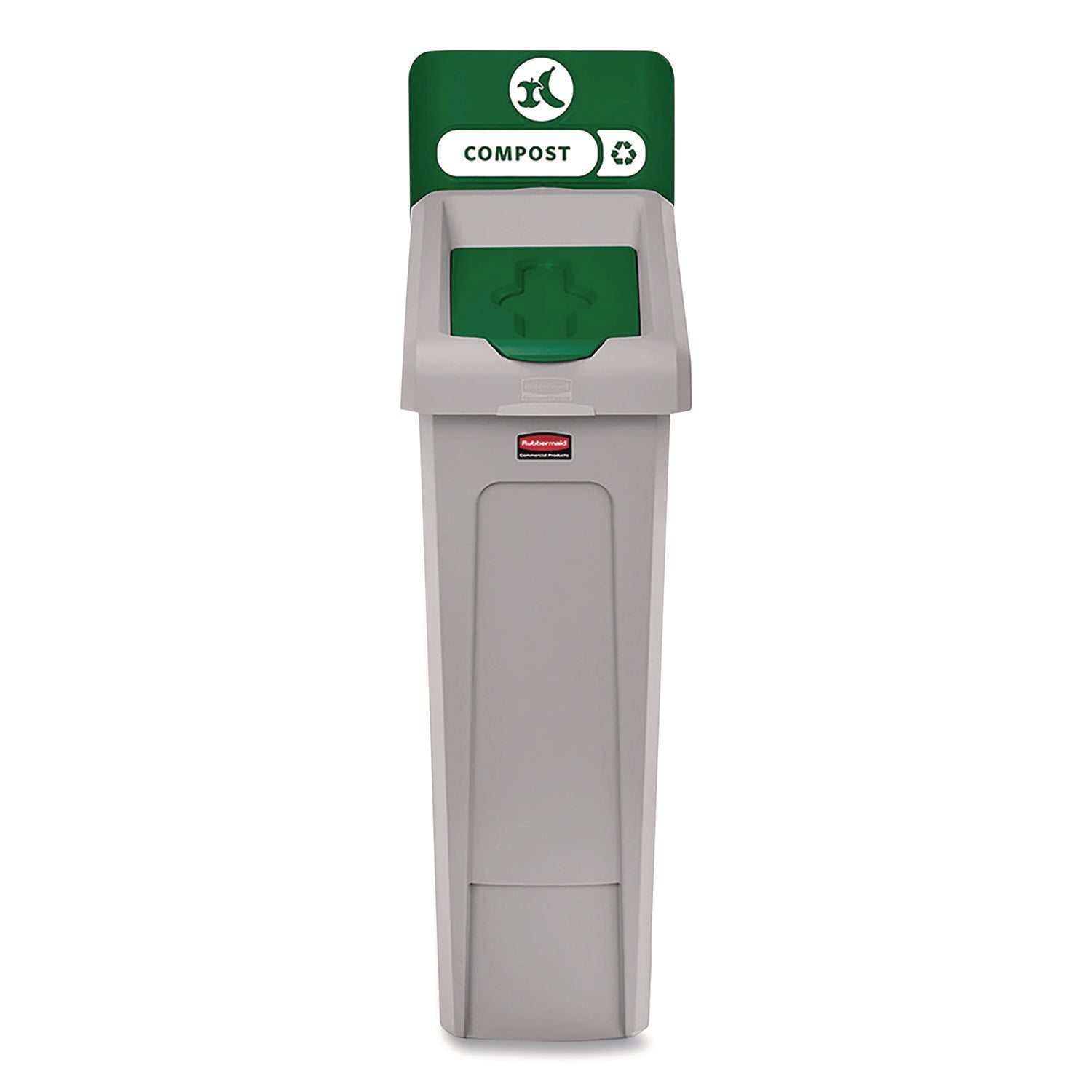 23 gal Capacity - For Commercial - Durable, Recyclable - 40.2" Height x 12" Width x 15.2" Depth - Resin - Gray, Green - 1 Each