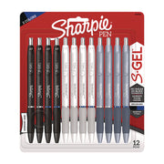 S-Gel Gel Pen, Retractable, Medium 0.7 mm, Assorted Ink and Barrel Colors, 12/Pack