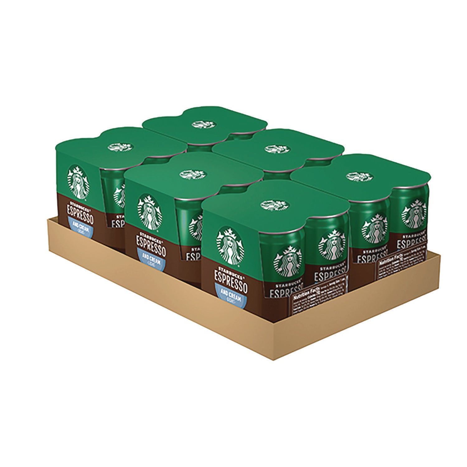 Cold Brew Coffee, Espresso and Cream Light, 6.5 oz Can, 24/Carton