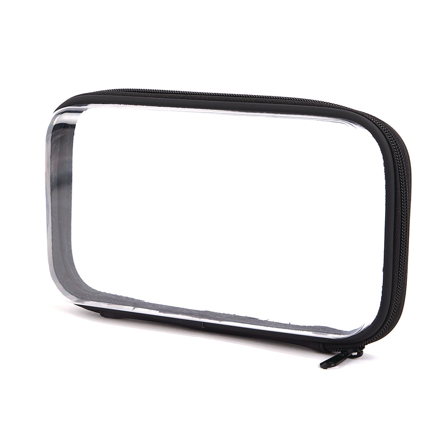 Pencil Pouch, 9.25" X 2.17" X 5.12", Clear/Black