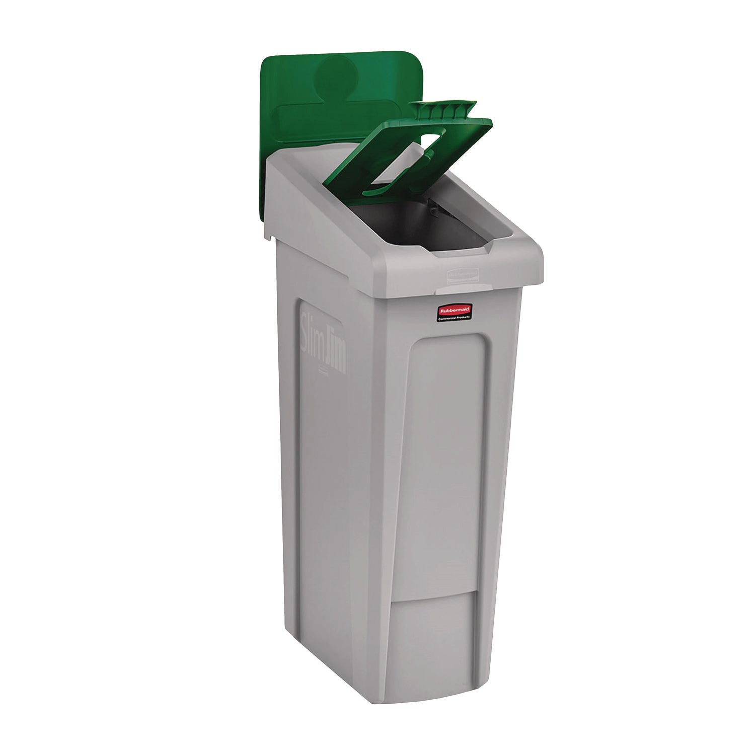 23 gal Capacity - For Commercial - Durable, Recyclable - 40.2" Height x 12" Width x 15.2" Depth - Resin - Gray, Green - 1 Each