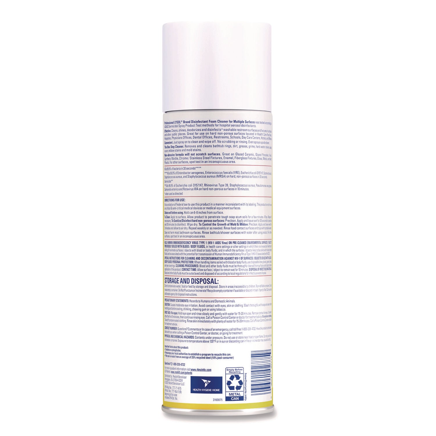 Professional Lysol Disinfectant Foam Cleaner - For Multipurpose - 24 oz (1.50 lb) - Fresh Clean Scent - Disinfectant - 1 Each