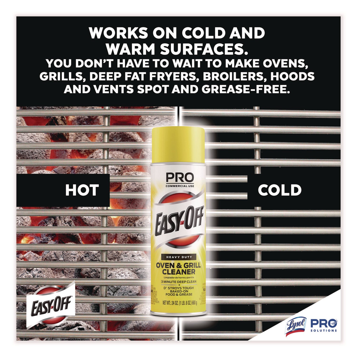 Professional Easy-Off Heavy Duty Oven & Grill Cleaner - Ready-To-Use - 24 fl oz (0.8 quart) - Lemon Floral Scent - Heavy Duty - White Aerosol Spray Can - 1 Each