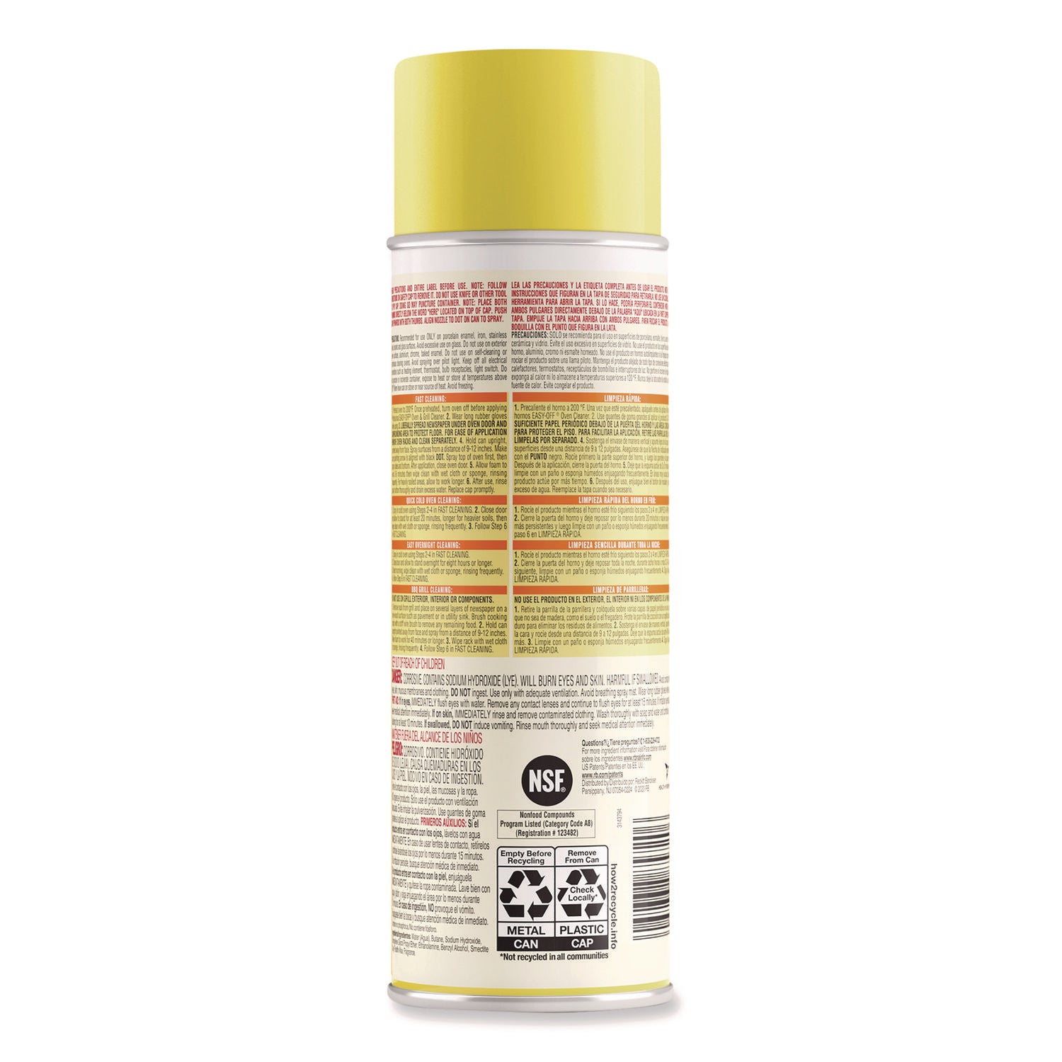 Professional Easy-Off Heavy Duty Oven & Grill Cleaner - Ready-To-Use - 24 fl oz (0.8 quart) - Lemon Floral Scent - Heavy Duty - White Aerosol Spray Can - 1 Each