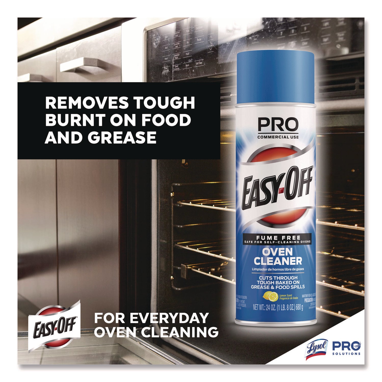 Professional Easy-Off Fume Free Over Cleaner - 24 oz (1.50 lb) - Lemon Scent - Fume-free - White - 1 Each