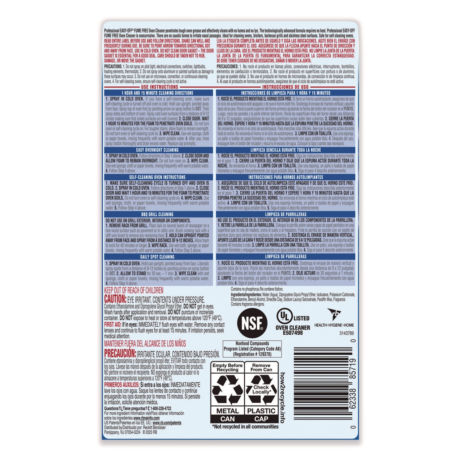 Professional Easy-Off Fume Free Over Cleaner - 24 oz (1.50 lb) - Lemon Scent - Fume-free - White - 1 Each