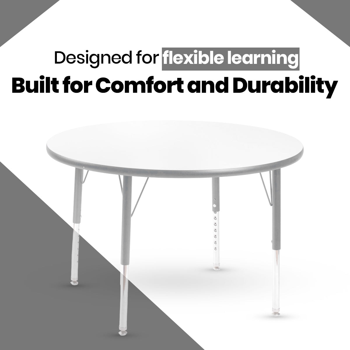 Round Activity Table 36" Gray Edge - 36"L x 2"W x 36"H