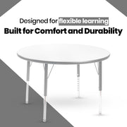 Round Activity Table 36" Gray Edge - 36"L x 2"W x 36"H