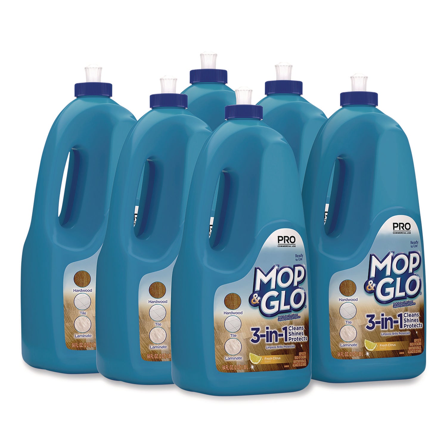 Professional MOP & GLO&reg; Triple Action Floor Shine Cleaner - For Wood Floor, Vinyl Floor, Linoleum Floor, Ceramic Tile Floor, Tile - 64 oz (4 lb) - Fresh Citrus Scent - Tan - 6 / Carton