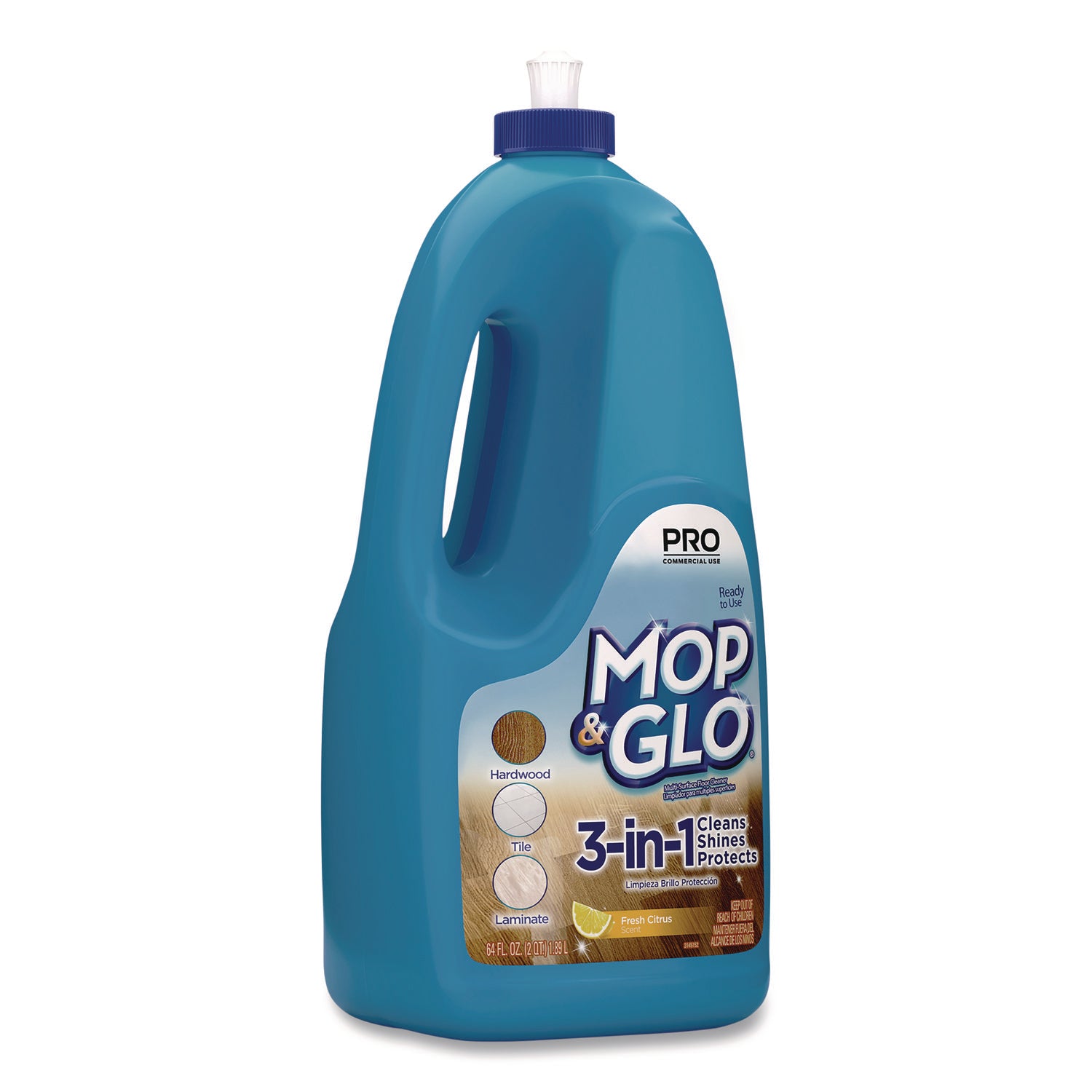 Professional MOP & GLO&reg; Triple Action Floor Shine Cleaner - For Wood Floor, Vinyl Floor, Linoleum Floor, Ceramic Tile Floor, Tile - 64 oz (4 lb) - Fresh Citrus Scent - Tan - 6 / Carton