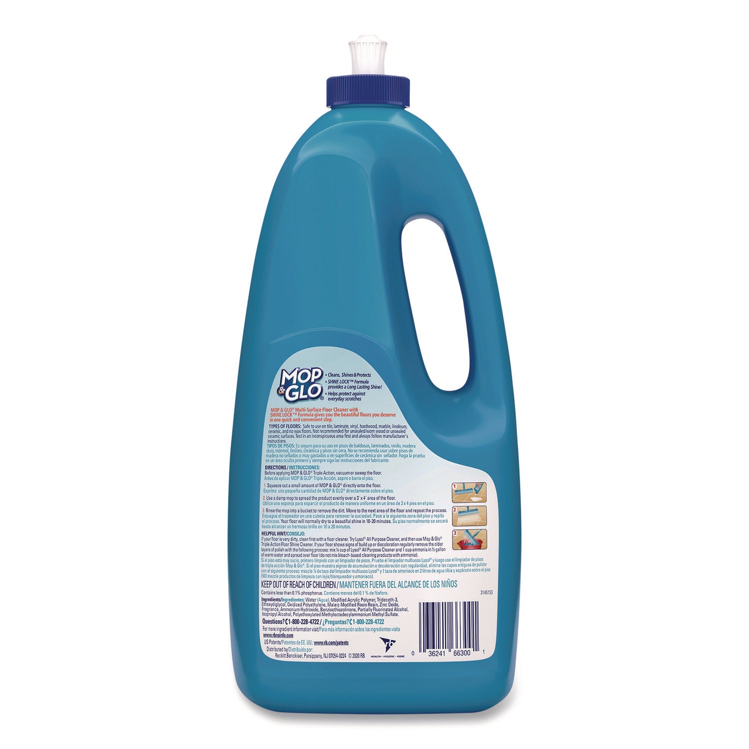 Professional MOP & GLO&reg; Triple Action Floor Shine Cleaner - For Wood Floor, Vinyl Floor, Linoleum Floor, Ceramic Tile Floor, Tile - 64 oz (4 lb) - Fresh Citrus Scent - Tan - 6 / Carton