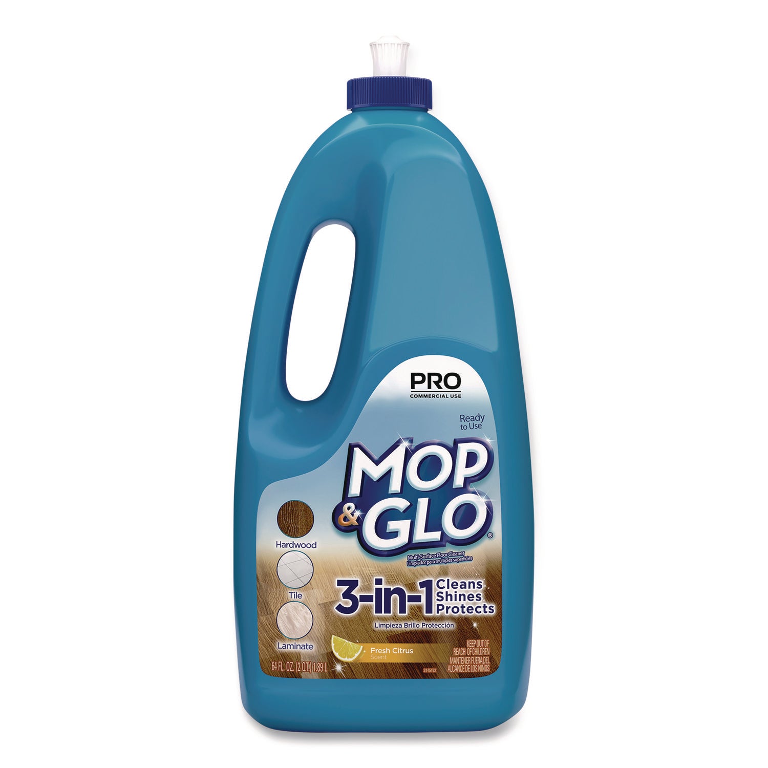 Professional MOP & GLO&reg; Triple Action Floor Shine Cleaner - For Wood Floor, Vinyl Floor, Linoleum Floor, Ceramic Tile Floor, Tile - 64 oz (4 lb) - Fresh Citrus Scent - Tan - 6 / Carton