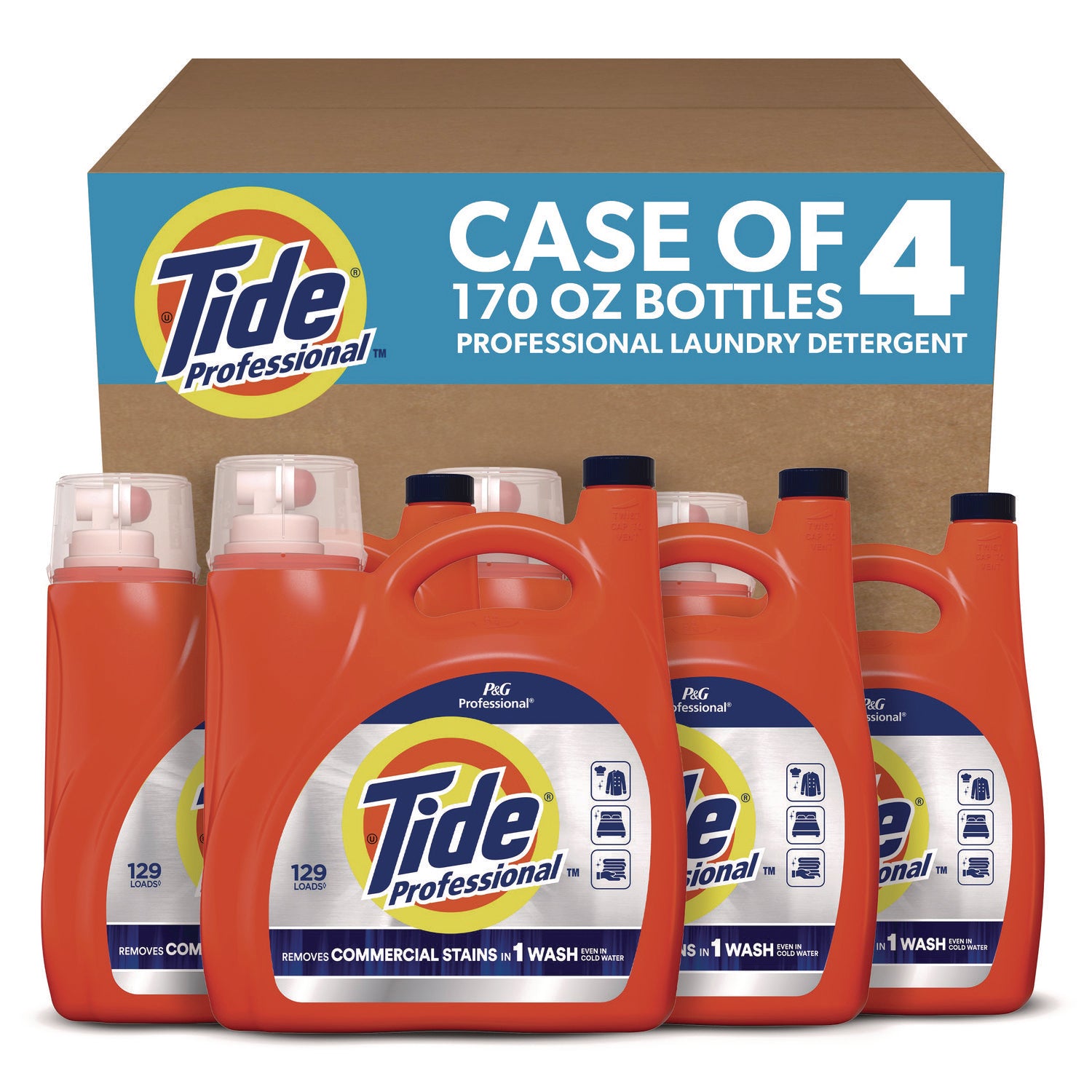 Tide Liquid Laundry Detergent - For Laundry, Commercial, Food Service, Hospitality, Healthcare, Residential, Home, Business - Liquid - 170 fl oz (5.3 quart) - BPA-free, PVC Free - Orange - 1 Bottle