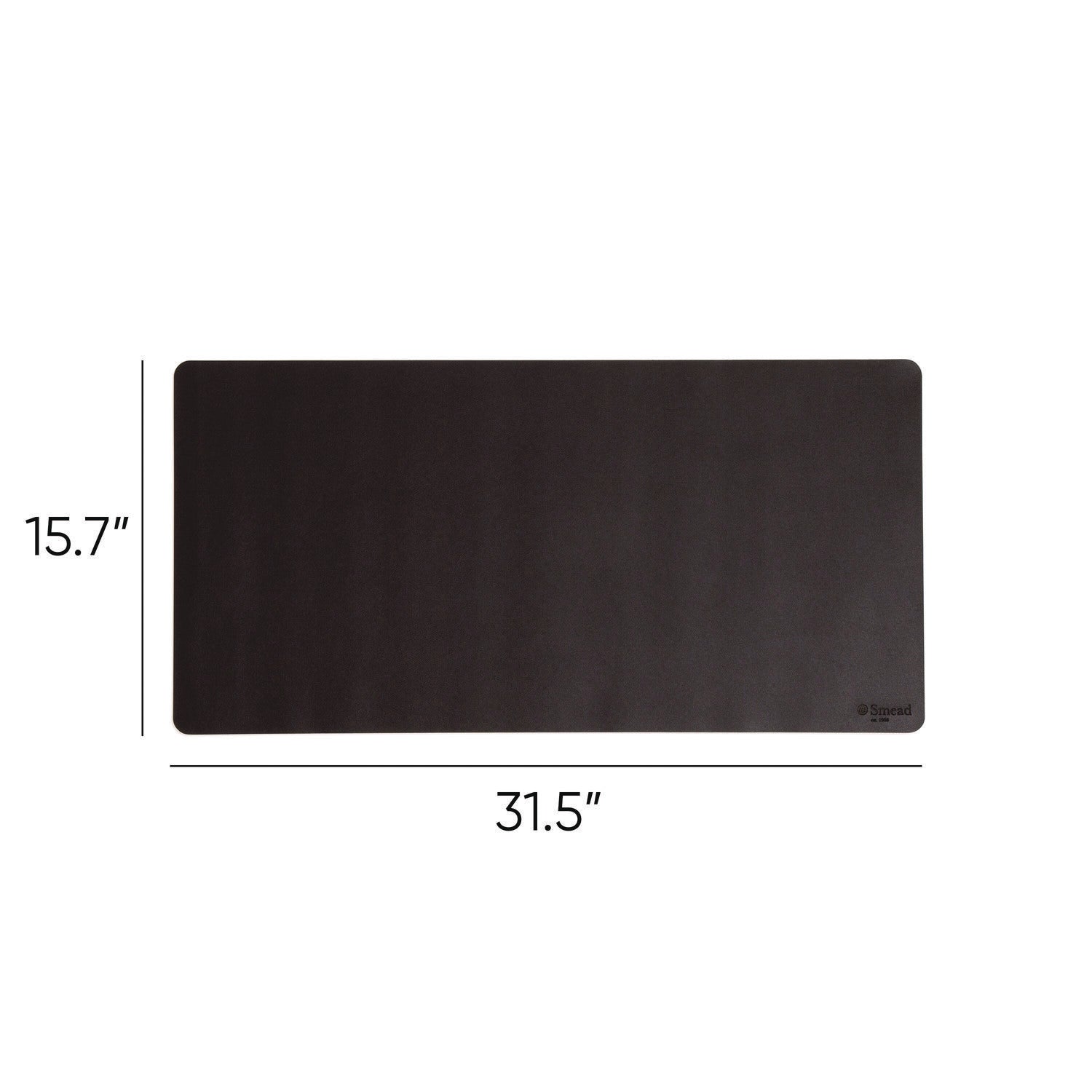 Smead Waterproof Desk Pad, Rectangular, 15.7" x 31.5", Vegan Leather, Faux Suede Backing, Charcoal, 1 Each