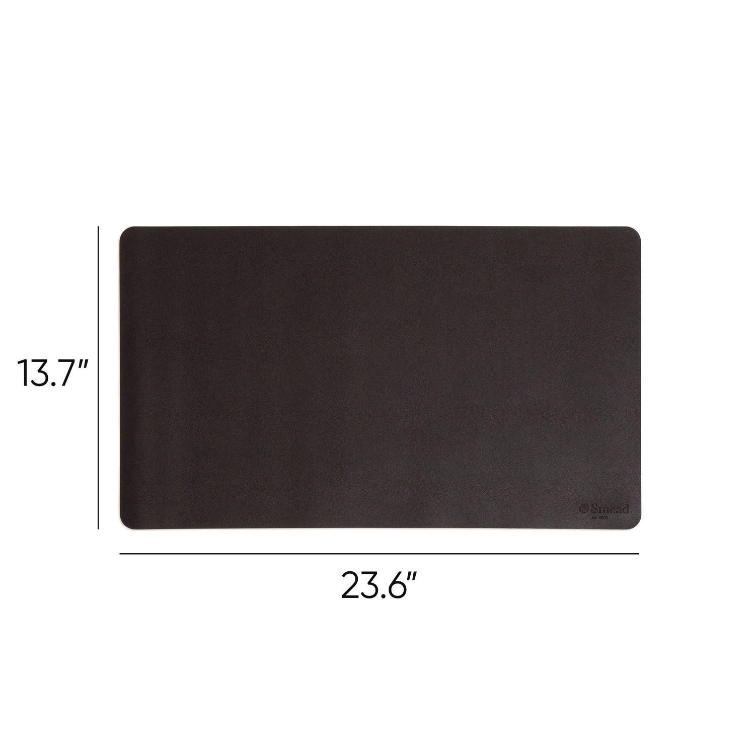 Smead Waterproof Desk Pad, Rectangular, 13.7" x 23.6", Faux Suede Backing, Vegan Leather, Charcoal, 1 Each