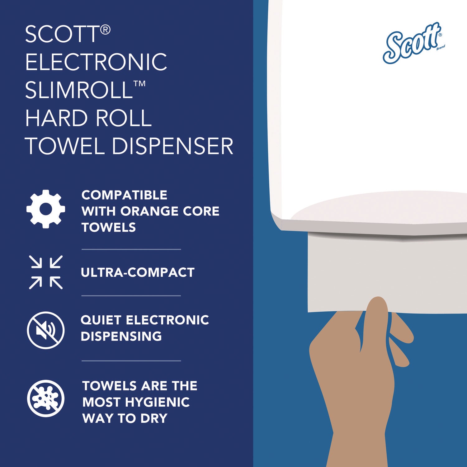 Touchless Dispenser - 6" Roll Diameter - 7.2" Height x 12.4" Width x 11.8" Depth - Plastic - White - Dirt Resistant, Hands-free, Compact, Drop Resistant, Slip Resistant, Wall Mountable, Hygienic, Keyless Entry - 1 Carton