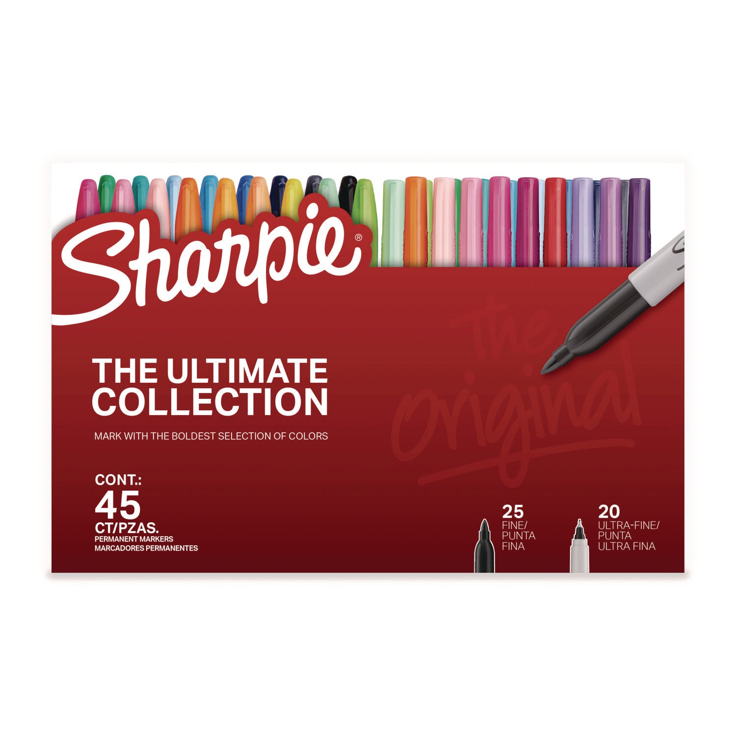 Fine, Ultra Fine Marker Point - Assorted Ink - 45 / Box