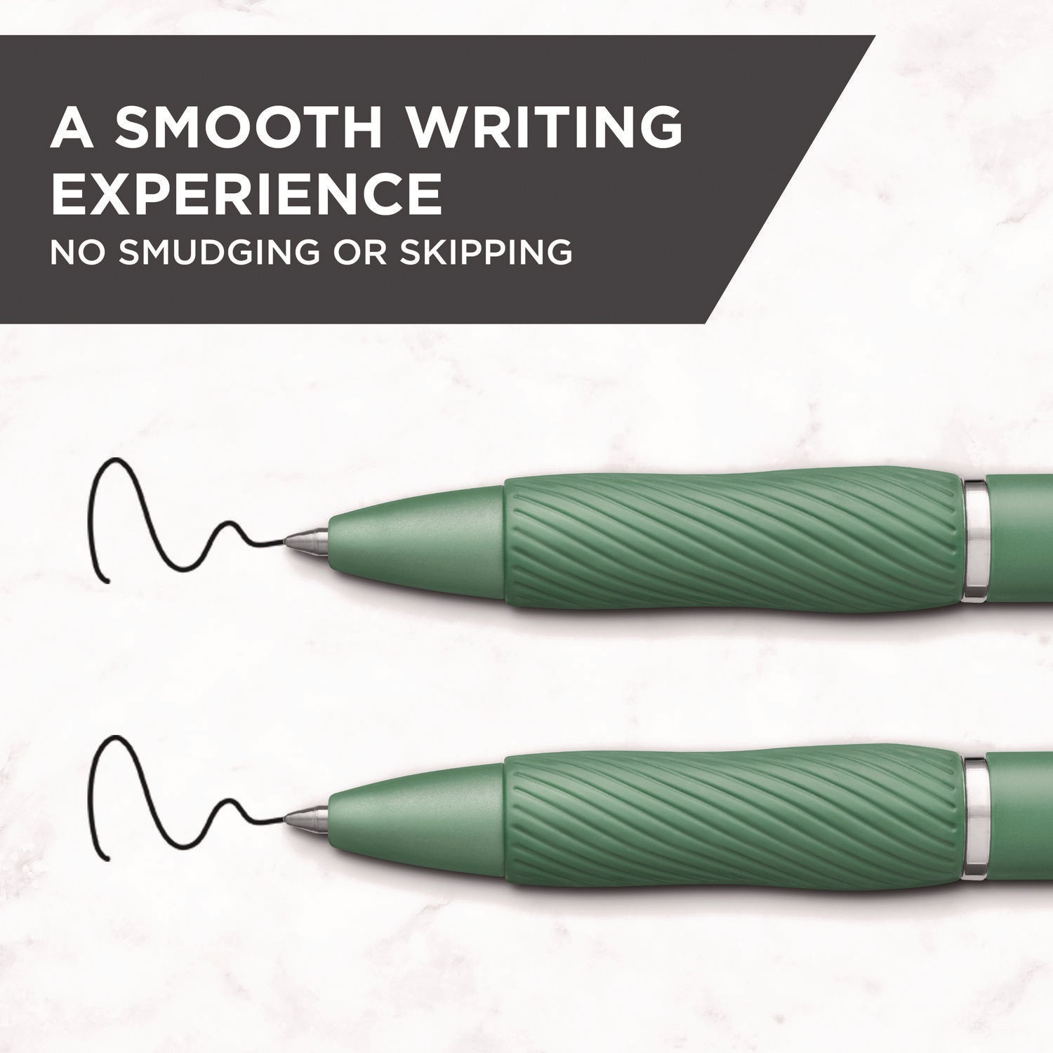 0.7 mm Medium, Bold Pen Point - Retractable - Black Ink - Gel-based - Forest Green Plastic Barrel - 4 / Pack