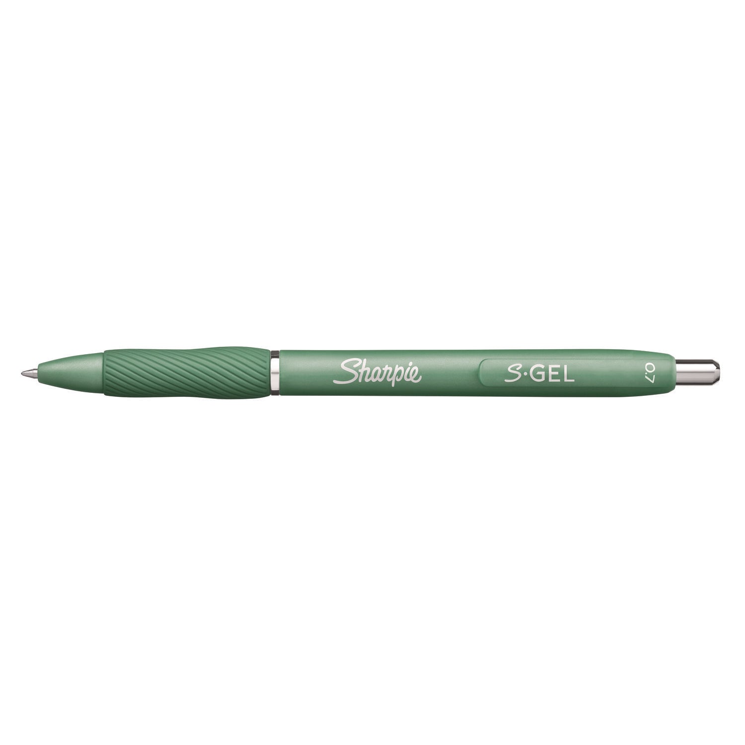 0.7 mm Medium, Bold Pen Point - Retractable - Black Ink - Gel-based - Forest Green Plastic Barrel - 4 / Pack