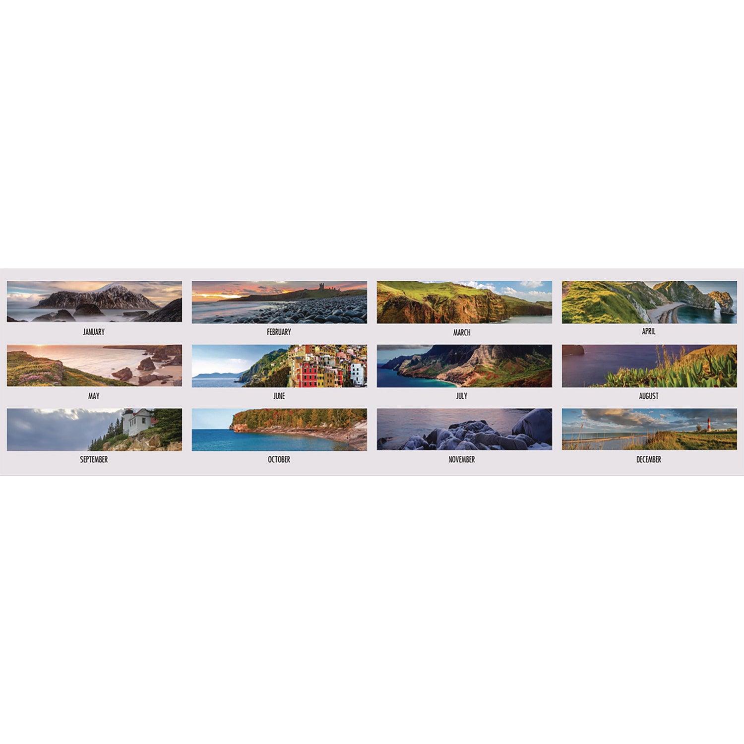 House of Doolittle EarthScapes Coastlines Desk Pad Calendar, Monthly, January 2026–December 2026, 22" x 17", White, Leatherette/Paper/Chipboard, 1 Each