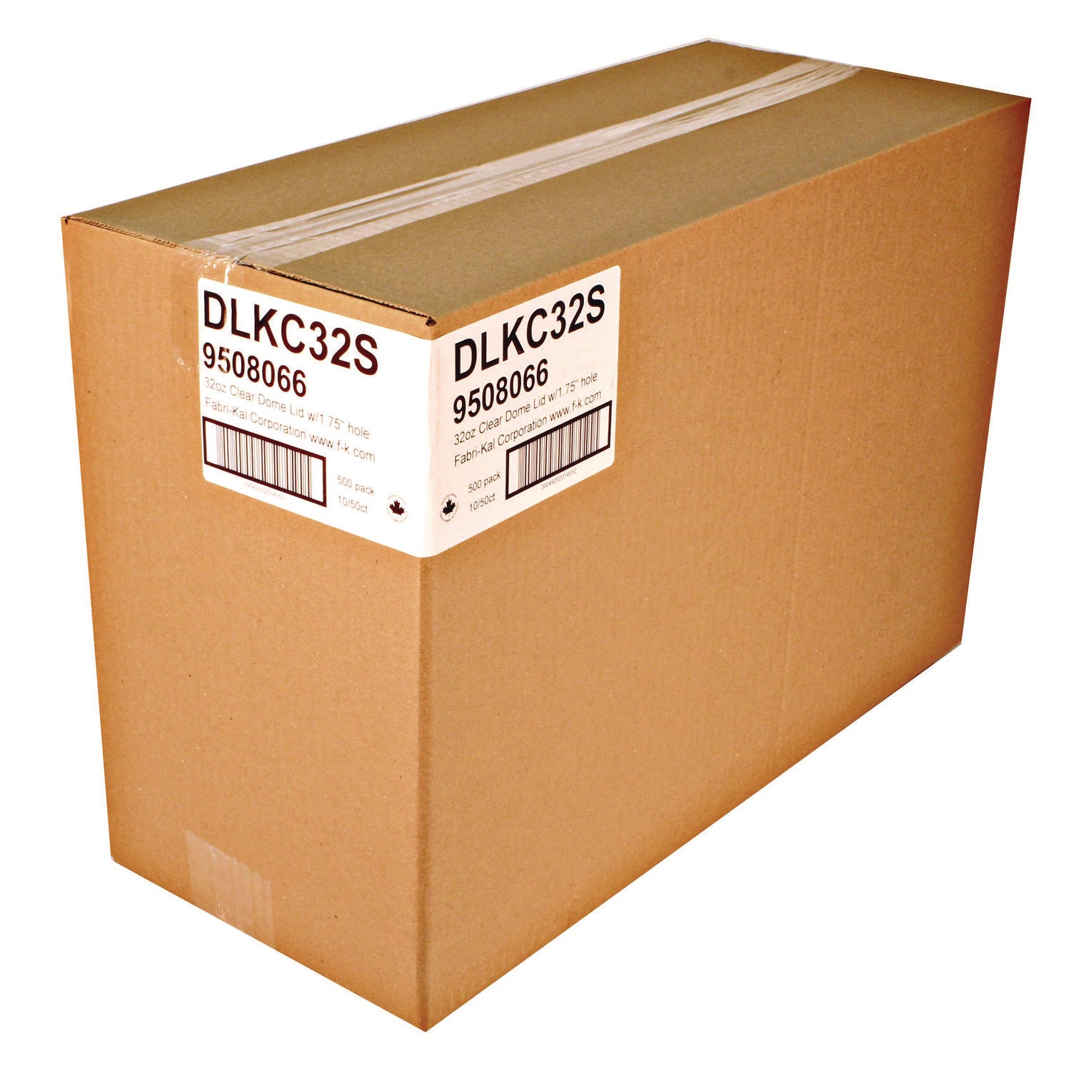 Kal-Clear/Nexclear Drink Cup Lids, Squat Dome Lid with 1.75" Hole, Fits 32 oz Cold Cups, Plastic, Clear, 500/Carton
