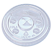 Kal-Clear/Nexclear Drink Cup Lids, X-Style Straw Slot/Flavor Buttons, Fits 9 oz to 10 oz Cold Cups, Plastic, Clear, 2,500/CT